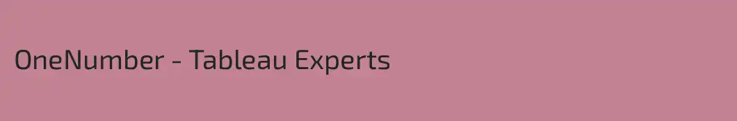 OneNumber - Tableau Experts